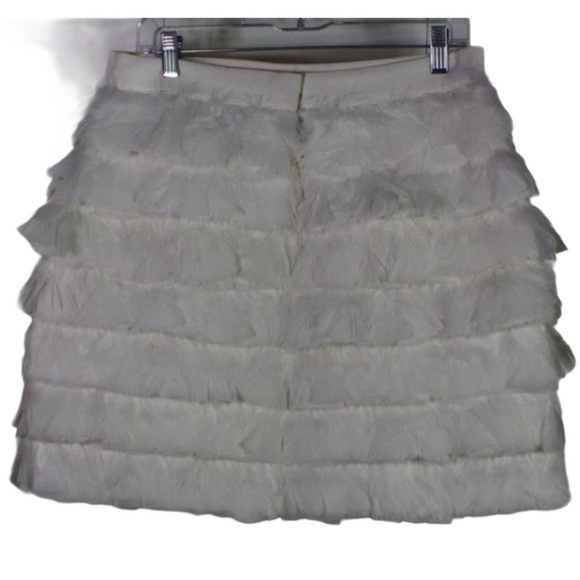 NWT Designer Women’s Club Monoco White Feather Ruffle Skirt Original $119 - Picture 8 of 16